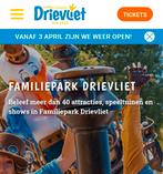 Tickets Familiepark Drievliet, Tickets en Kaartjes, Drie personen of meer, Ticket of Toegangskaart