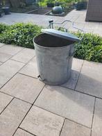 Brocante zinken vuilnisbak met deksel, Ophalen of Verzenden, Gebruikt, Overige materialen, Minder dan 50 cm