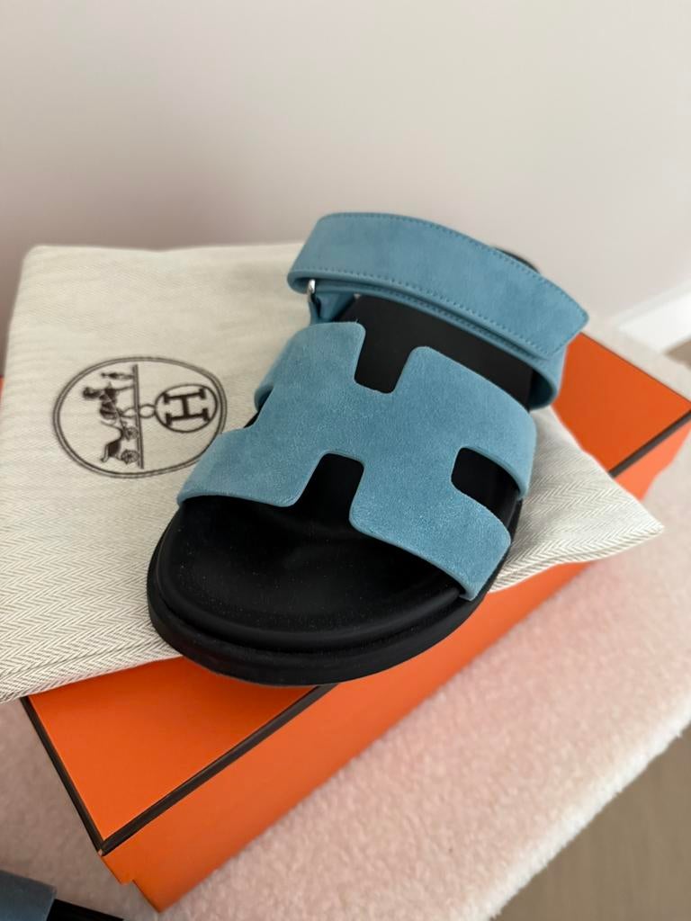 Hermes chypre sandalen, Ophalen, Zo goed als nieuw, Blauw, Sandalen of Muiltjes