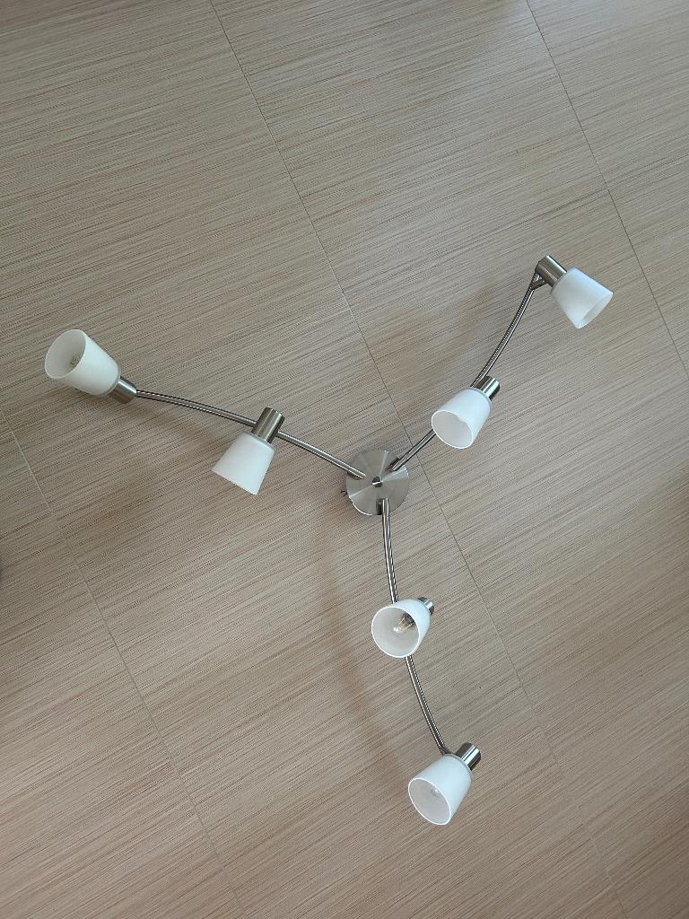 Plafondlamp/ spotjes melkglas, Ophalen, Gebruikt, Glas