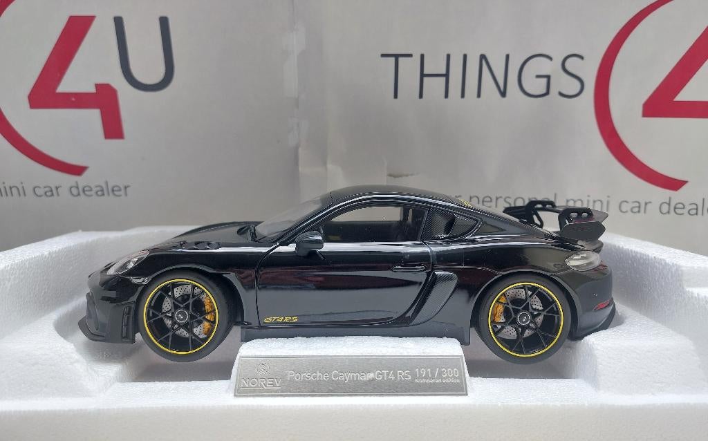 Norev 1:18 Porsche Cayman GT4 RS Weissach Package 2023 zwart, Hobby en Vrije tijd, Modelauto's | 1:18, Ophalen of Verzenden, Nieuw