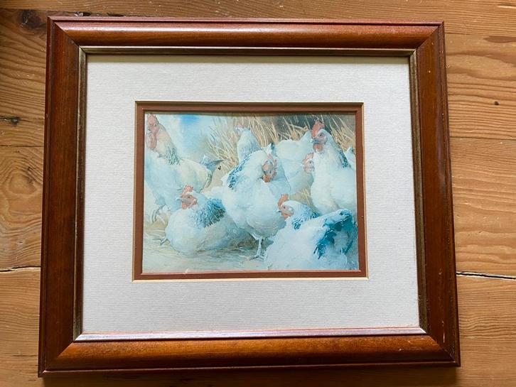 Lijst Adelene Fletcher- Time for a rest - kippen, Huis en Inrichting, Woonaccessoires | Wanddecoraties, Gebruikt, Ophalen of Verzenden