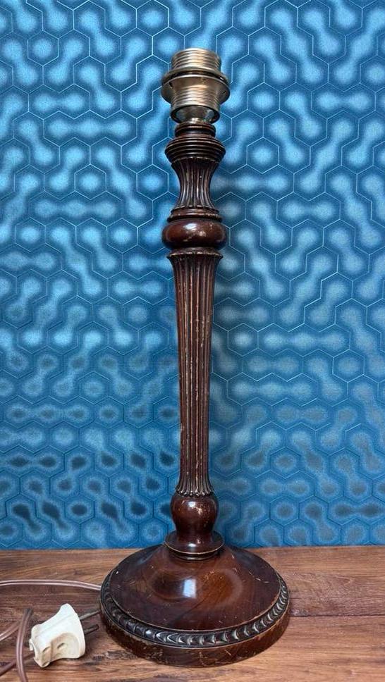 Vintage houten lampenvoet (40cm), Ophalen of Verzenden