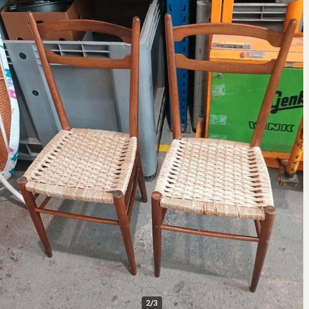 2 Vintage stoelen Gio Ponti, Ophalen, Gebruikt, Twee, .