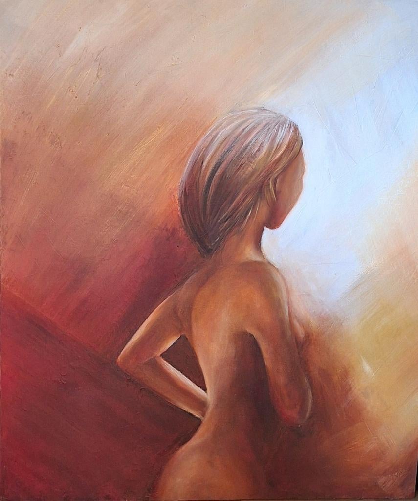 Olieverf Schilderij "Vrouwelijk Figuur" door Marion Thoonen, Antiek en Kunst, Kunst | Schilderijen | Modern, Ophalen