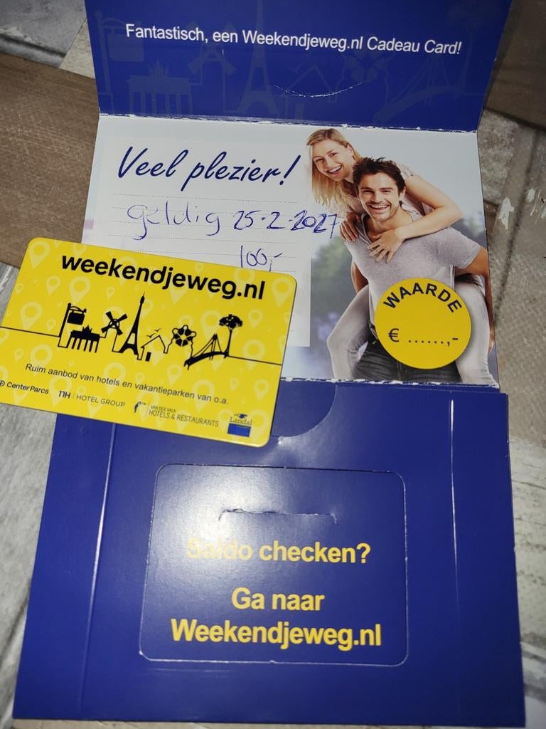 Weekendjeweg bon van 100 euro..