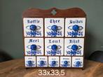Antiek Delfts Blauw Kruidenrek met Porseleinen Lades, Ophalen of Verzenden