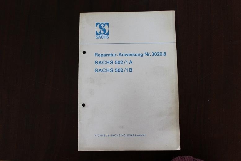 Sachs 502/1A 502/1B reparatur anleitung werklaatsboekje, Ophalen of Verzenden, Gebruikt