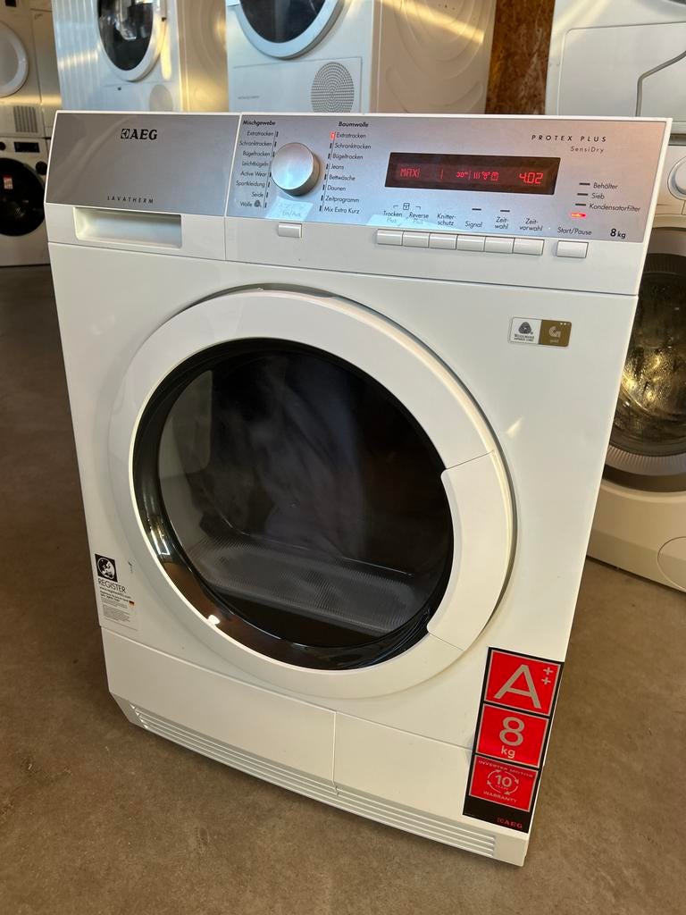 AEG Lavatherm Protex Plus SensiDry A++ 8kg warmtepompdroger, Witgoed en Apparatuur, Q, Refurbished, Ophalen of Verzenden, Voorlader