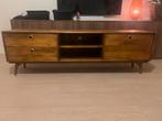 Vintage TV meubel van mangohout, Ophalen, Gebruikt, 150 tot 200 cm, Minder dan 100 cm