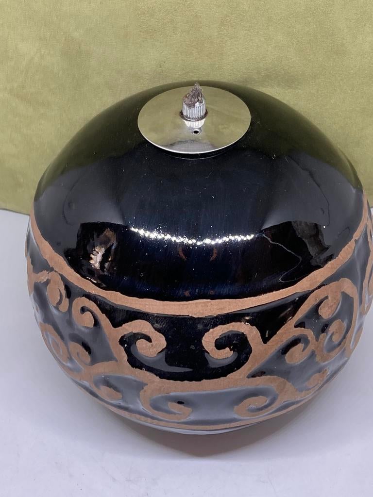 Keramiek bol met oliebrander (251022), Overige materialen, Zwart, Ophalen of Verzenden, Zo goed als nieuw