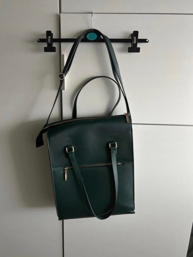 Emeraldgroene Laptoptas Dames 15.6 inch Goudkleurige Hardwar, Computers en Software, Laptoptassen, Ophalen of Verzenden, 15 inch