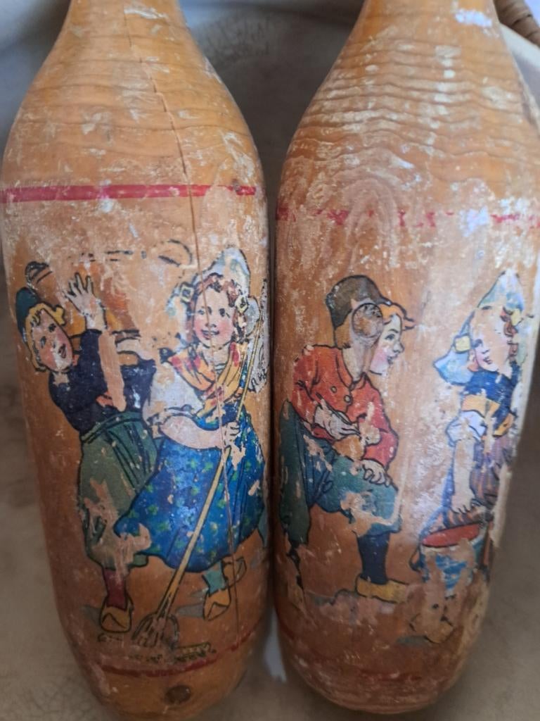 Oude kegels met Hollands plaatje, Antiek en Kunst, Antiek | Speelgoed, Ophalen of Verzenden