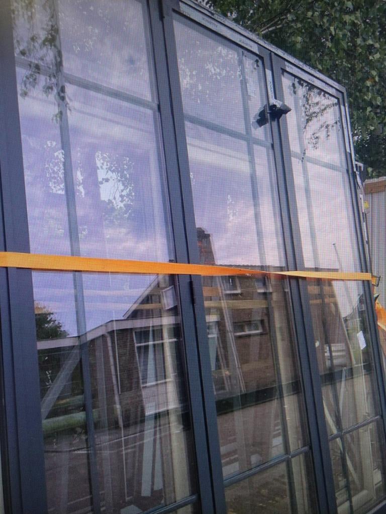 Harmonica pui aluminium, Ophalen of Verzenden, Buitendeur, Glas, Vouwdeur