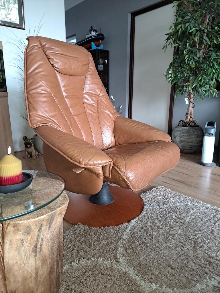 Fauteuil Relax DraaiStoel., Huis en Inrichting, Ophalen of Verzenden, Zo goed als nieuw, Leer, Minder dan 50 cm