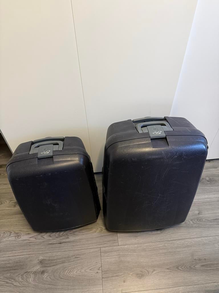 Set van 2 donkerblauwe koffers style, 60 tot 70 cm, Gebruikt, Hard kunststof, Slot