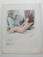Litho erotiek naakt stijl o.a Felicien Rops, Ophalen of Verzenden