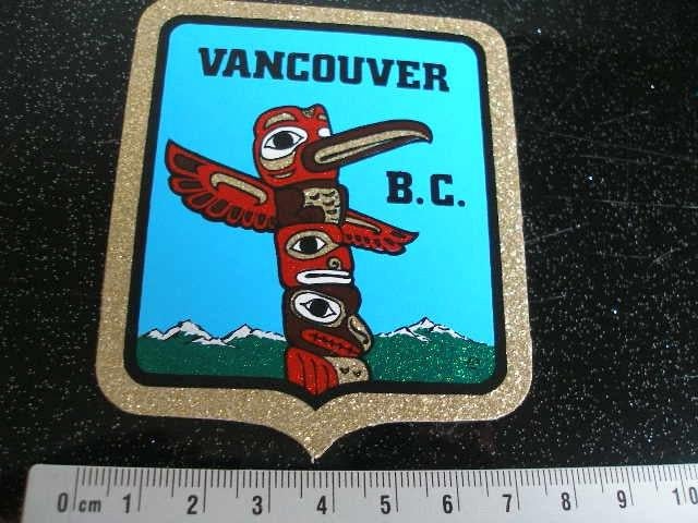 folie glitter sticker vancouver b.c. totempaal, Verzamelen, Verzenden, Zo goed als nieuw, Overige typen