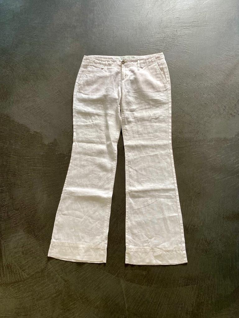 J441 Linnen broek maat 28=S wit pantalon uitlopende pijpen, Freeman T. Porter, Wit, Ophalen of Verzenden, Zo goed als nieuw