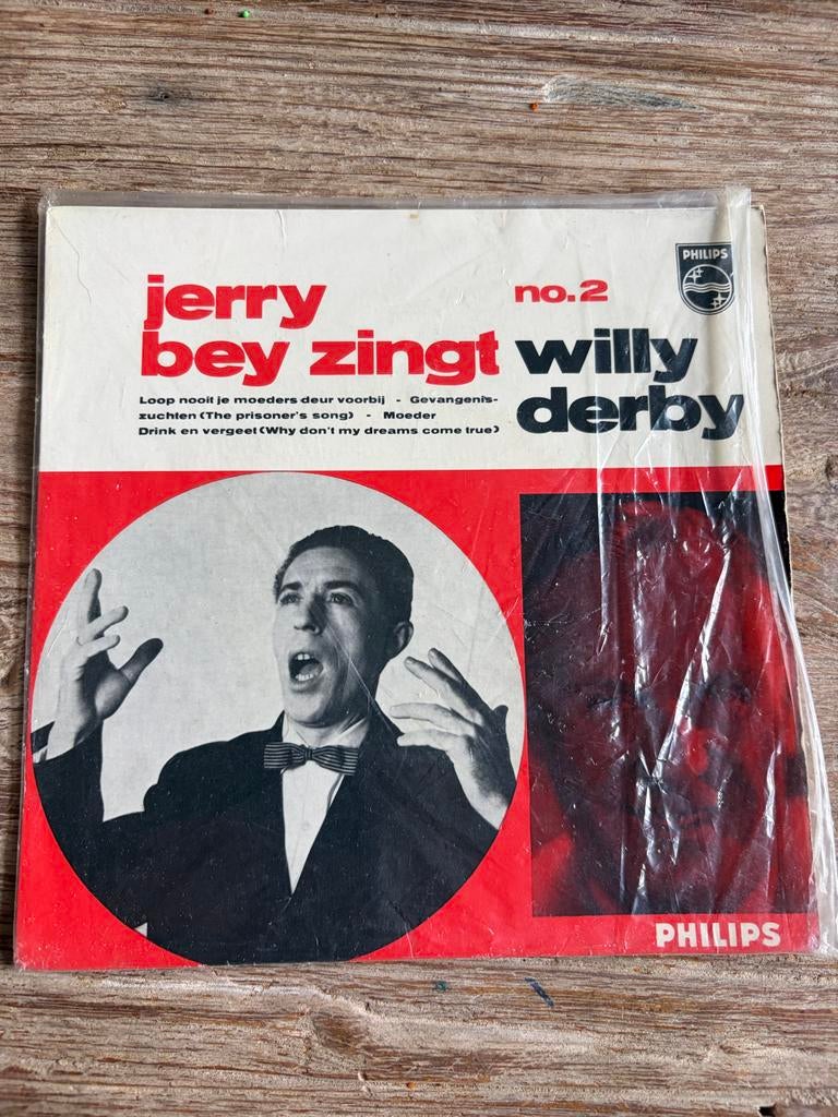 Jerry Bey zingt Willy Derby - no. 2 (Philips EP), Gebruikt, Voor 1960, 7 inch, Ophalen of Verzenden