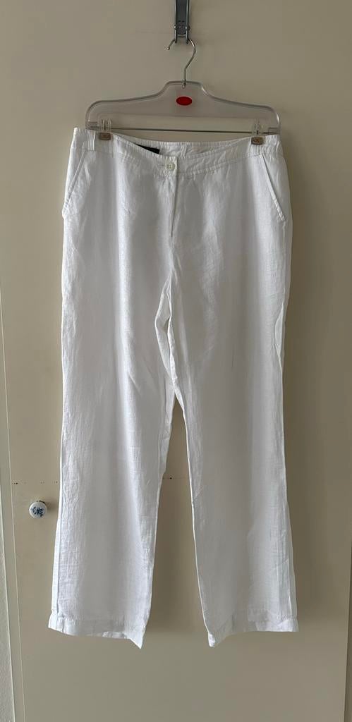 Adagio Dames witte linnen broek maat 42, Kleding | Dames, Ophalen of Verzenden, Zo goed als nieuw, Wit, Lang