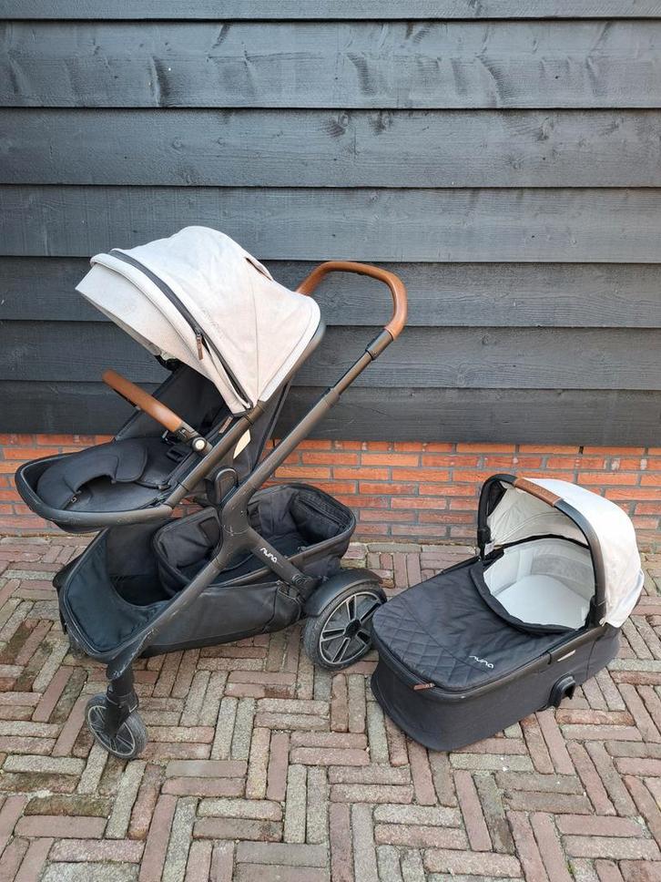Nuna Demi Grow combiwagen met bak, zitje en boodschappenmand, Kinderen en Baby's, Kinderwagens en Combinaties, Zo goed als nieuw