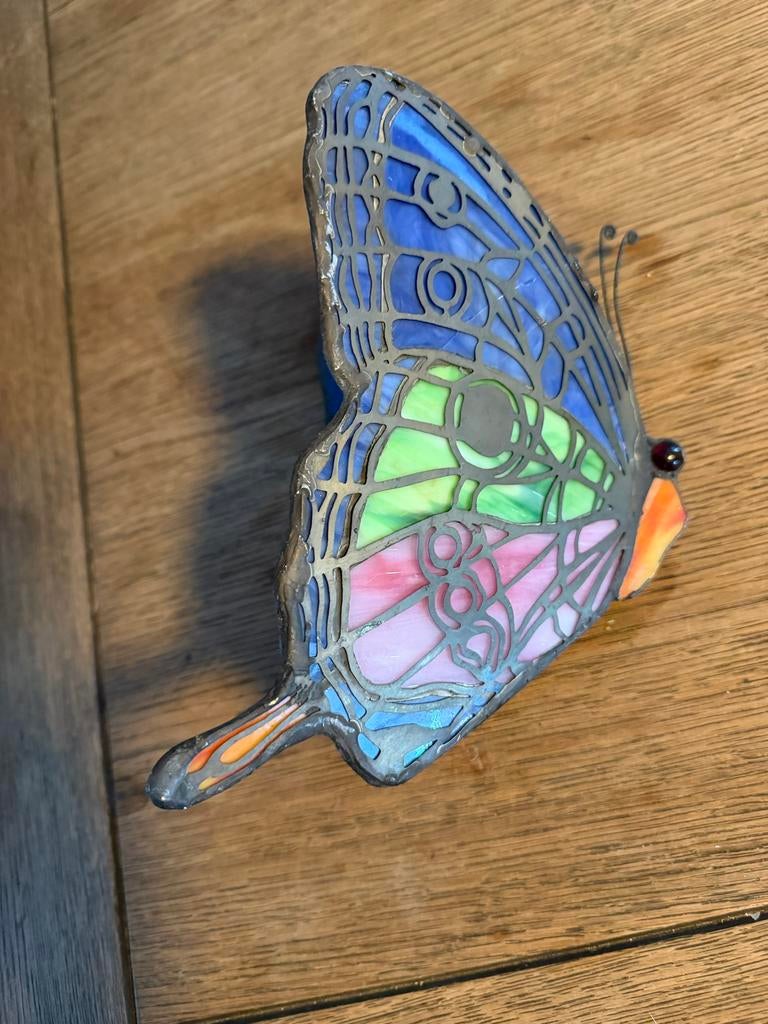 Wandornament vlinder in Tiffany stijl, Antiek en Kunst, Ophalen