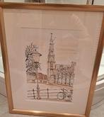 Aquarel schilderij, afbeelding de Westertoren A'dam, Antiek en Kunst, Ophalen