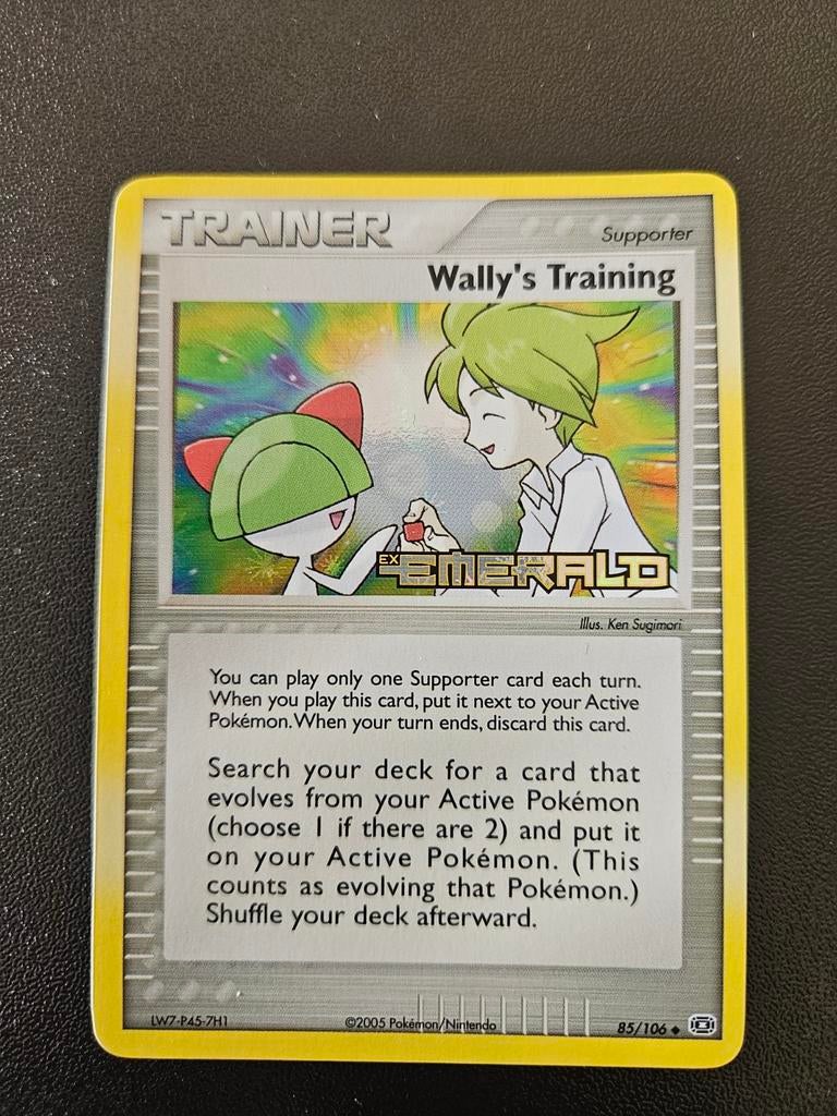 Wally's Training (EM 85) Holo - EX Emerald Pokémon Kaart, Ophalen of Verzenden, Gebruikt, Losse kaart