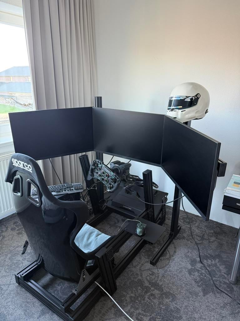 Simlab triple screen moza simrig, Ophalen, 1 speler, Racen en Vliegen, Zo goed als nieuw