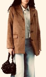 Suedine jas bruin mt 42/44, Verzenden, Zo goed als nieuw, Maat 42/44 (L), Bruin