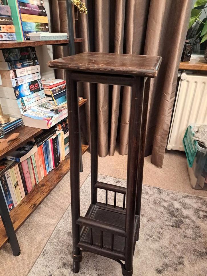 Vintage plantentafel / bijzettafel - 23x23x85cm, Huis en Inrichting, Woonaccessoires | Zuilen en Pilaren, Gebruikt, Ophalen