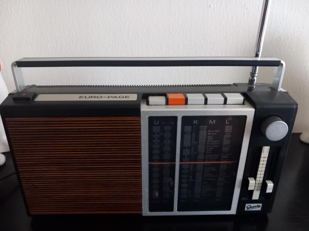 graetz euro page vintage draagbare radio, Audio, Tv en Foto, Radio's, Ophalen of Verzenden