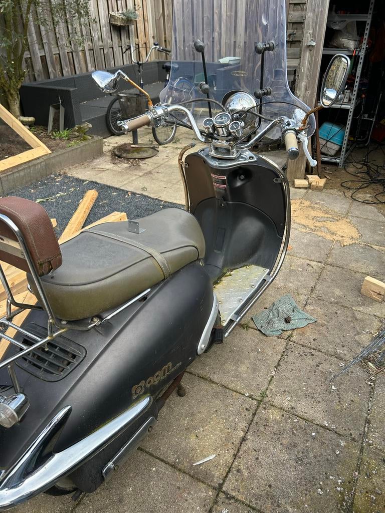 AGM Retro Scooter - Zwart, inclusief windscherm, Fietsen en Brommers, Brommeronderdelen | Scooters, Ophalen of Verzenden, Gebruikt