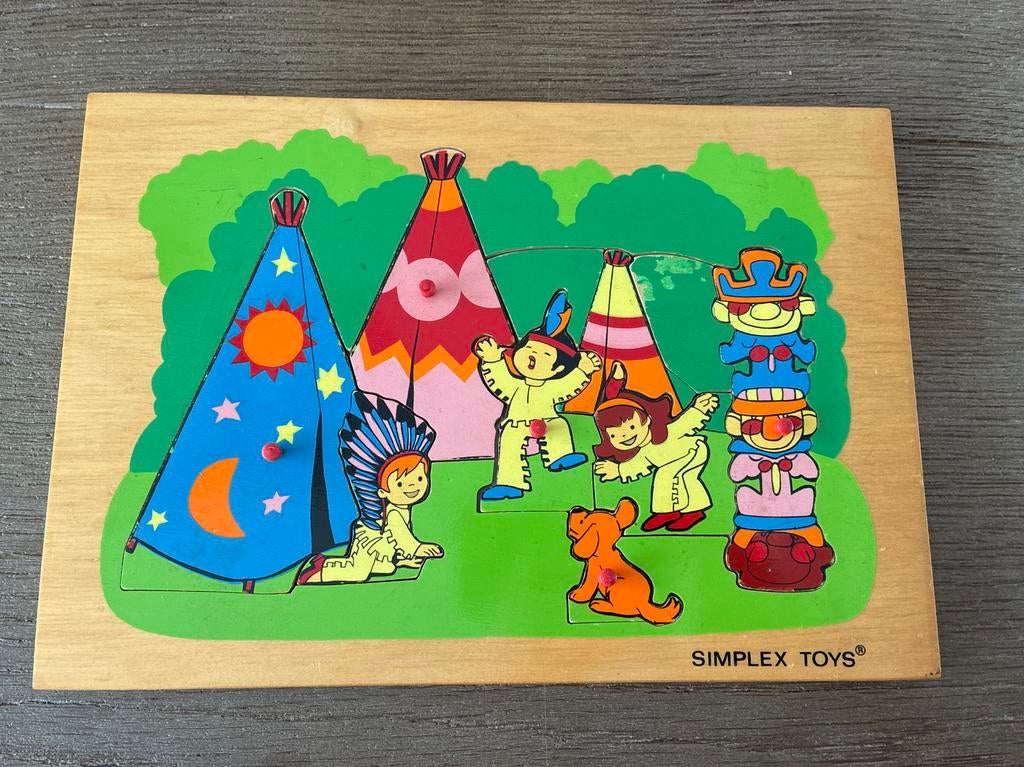 Houten puzzel Simplex Toys, 2 tot 4 jaar, Gebruikt, 10 tot 50 stukjes, Ophalen of Verzenden