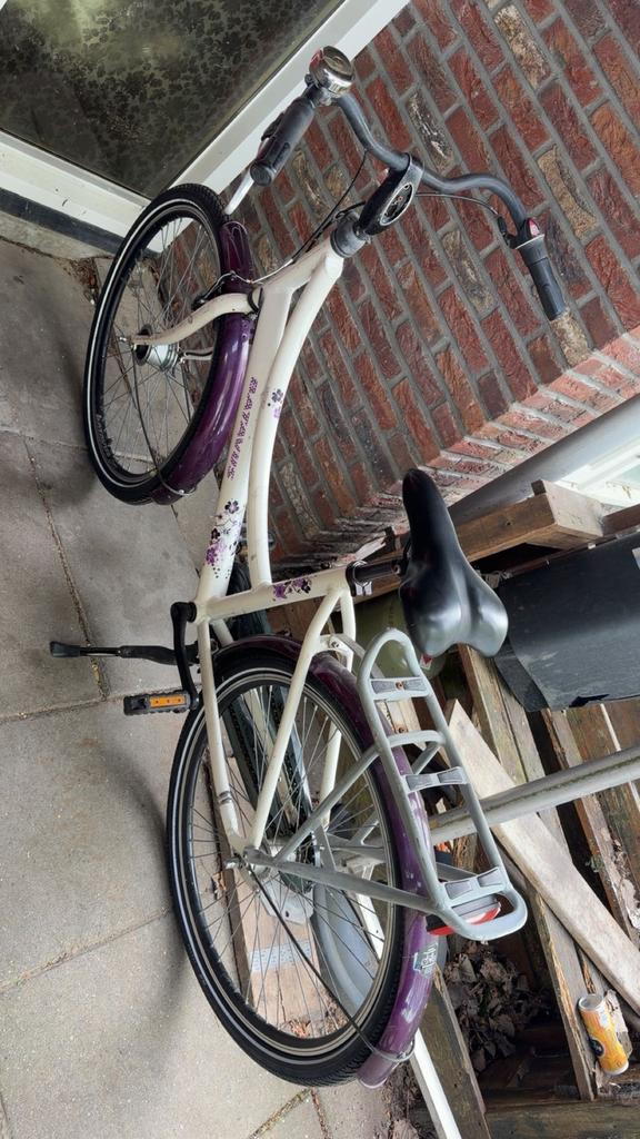 Batavus Damesfiets 24 inch - Wit/Paars, Fietsen en Brommers, Fietsen | Dames | Damesfietsen, Terugtraprem, Gebruikt, Batavus, Ophalen of Verzenden