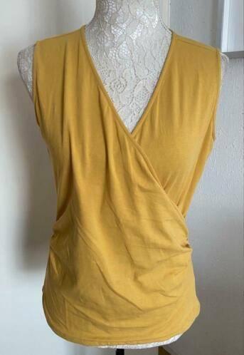 Susskind top okergeel maat M, Kleding | Dames, Tops, Zo goed als nieuw, Maat 38/40 (M), Geel, Zonder mouw, Ophalen of Verzenden