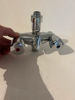 Chromen douchekraan met warm- en koudwateraanduiding, Ophalen, Gebruikt, Chroom, Kraan