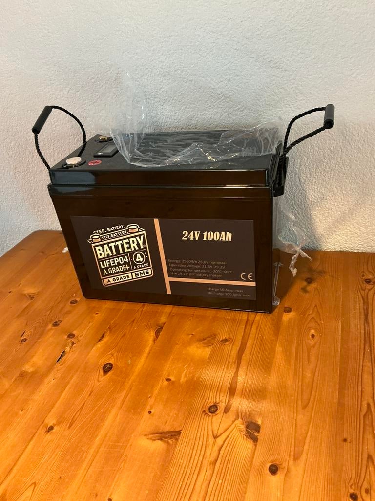 Lithium LiFePO4 accu 24 Volt (25,6Volt) 100Ah 2560Wh, Ophalen of Verzenden, Nieuw