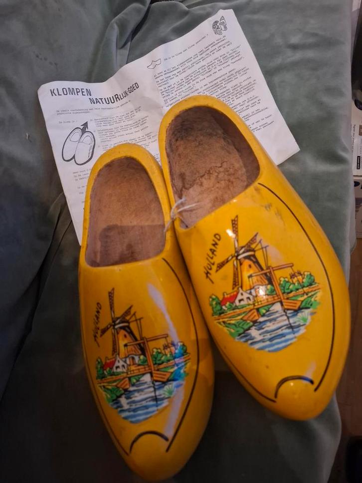 Gele Klompen met Molenprint - Hollandse Souvenir, Verzamelen, Overige Verzamelen, Zo goed als nieuw, Ophalen