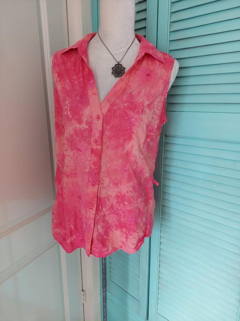 Miss Etam blouse roze zalm gemêleerd, Maat 38/40 (M), Ophalen of Verzenden, Zo goed als nieuw, Roze