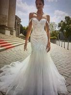 UITVERKOOP! Gratis toegang! Zónder afspraak! Korting t/m 75, Ophalen, Zo goed als nieuw, Blauw, Trouwjurk