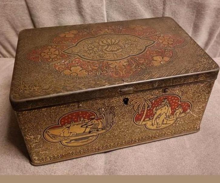 Vintage De Gruyter tabaksblik met losse lade, Verzamelen, Blikken, Gebruikt, Overige, Overige merken, Ophalen of Verzenden