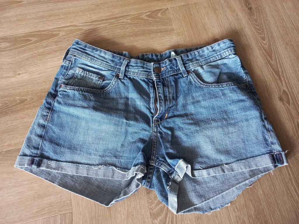 Korte blauwe spijkerbroek H&M - Maat 38, Maat 38/40 (M), H&M, Kort, Blauw