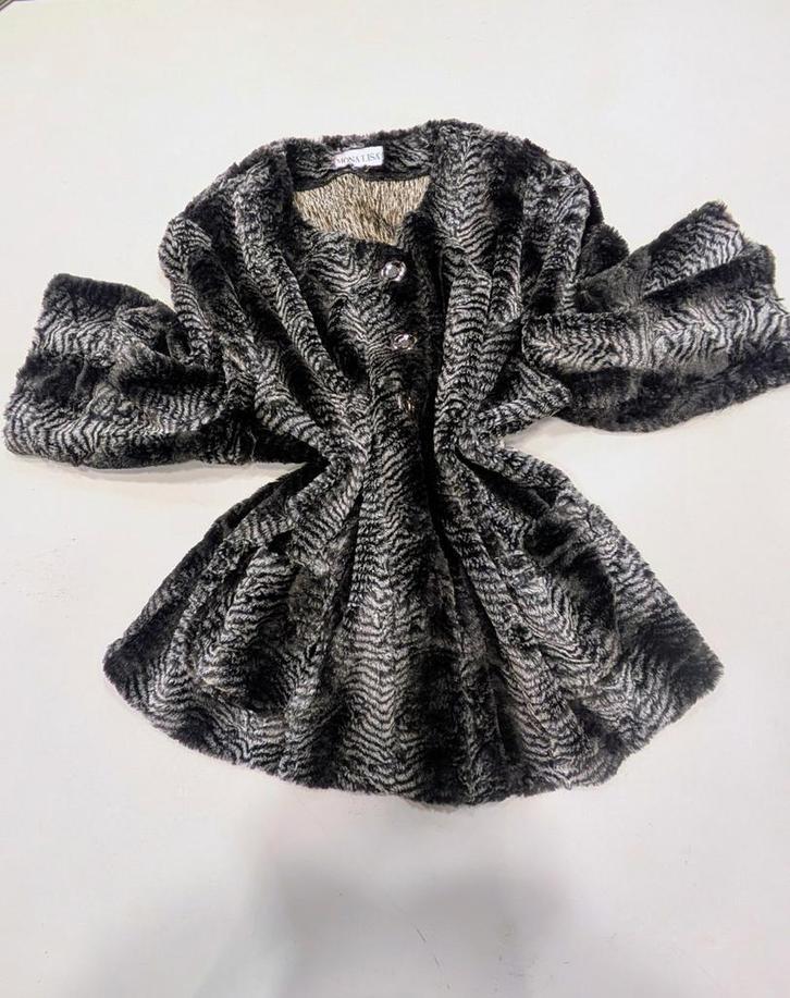 Mona Lisa astrakan look jas maat 52, Kleding | Dames, Jassen | Zomer, Zo goed als nieuw, Maat 46/48 (XL) of groter, Grijs, Ophalen of Verzenden