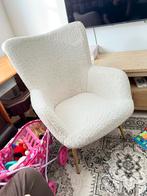 Teddy Fauteuil - Crème Wit, Ophalen, Zo goed als nieuw, 75 tot 100 cm, Stof
