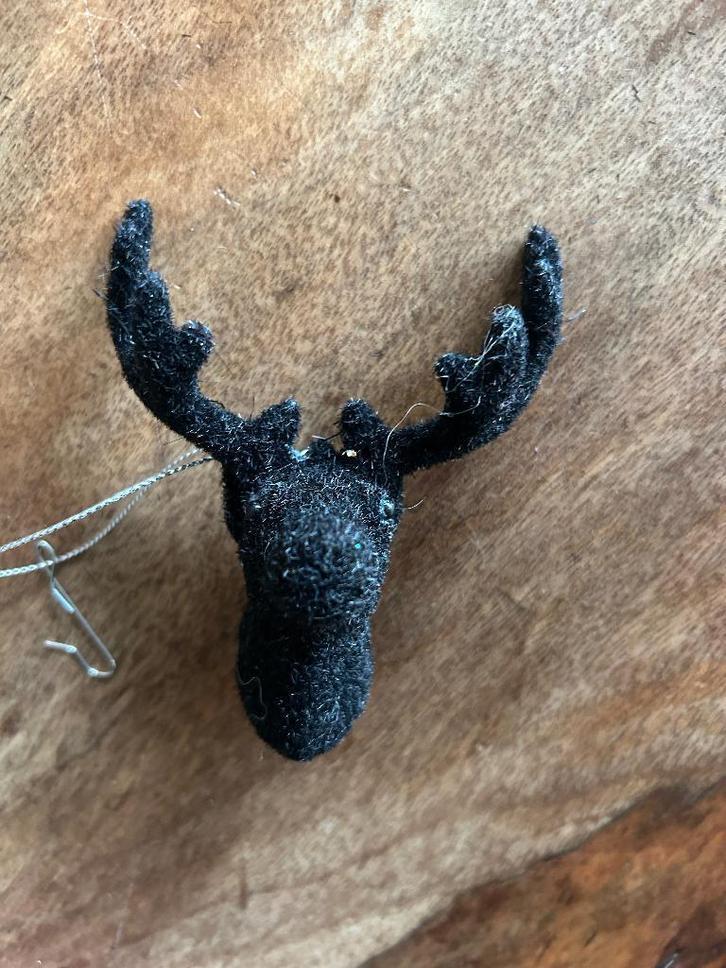 kerst hanger hertenkop zwart, Diversen, Kerst, Gebruikt, Ophalen of Verzenden