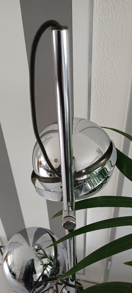 Vintage Herda vloerlamp met space age chromen bollen -70 s, Ophalen, Gebruikt, Overige materialen, 150 tot 200 cm
