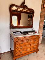Antieke Brocante Commode met Marmeren Blad en Spiegel, Ophalen