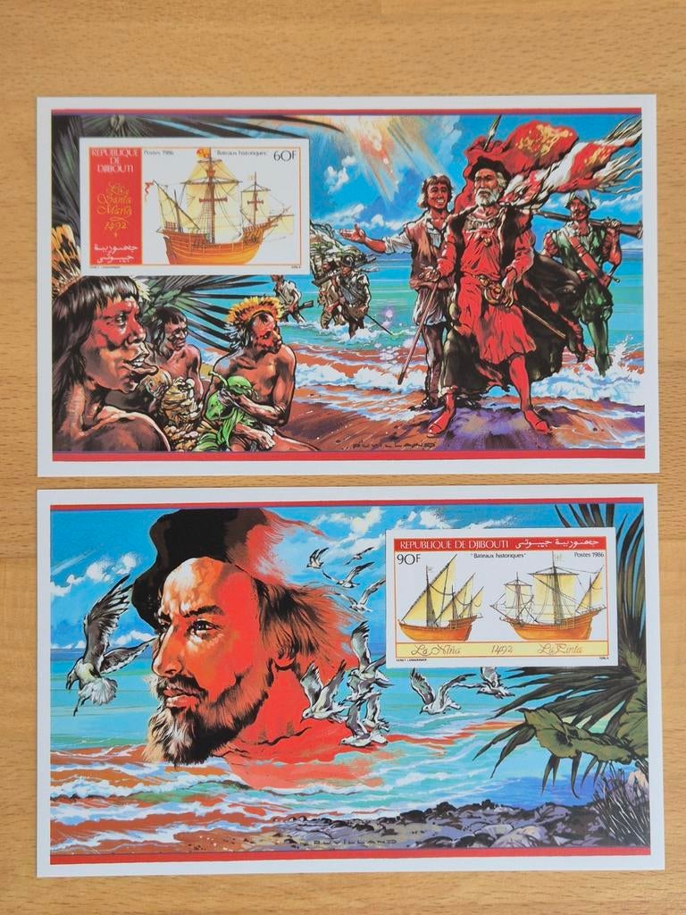 Djibouti 1986 historische zeilschepen (ongetand), Ophalen of Verzenden, Overige landen, Postfris